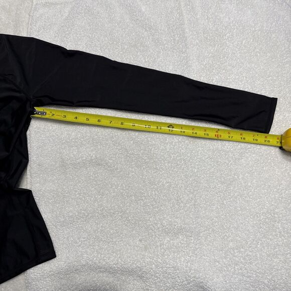 VOLCOM Black White True to This Long Sleeve Rashie Rash-Guard Swimsuit Top M - Picture 7 of 9